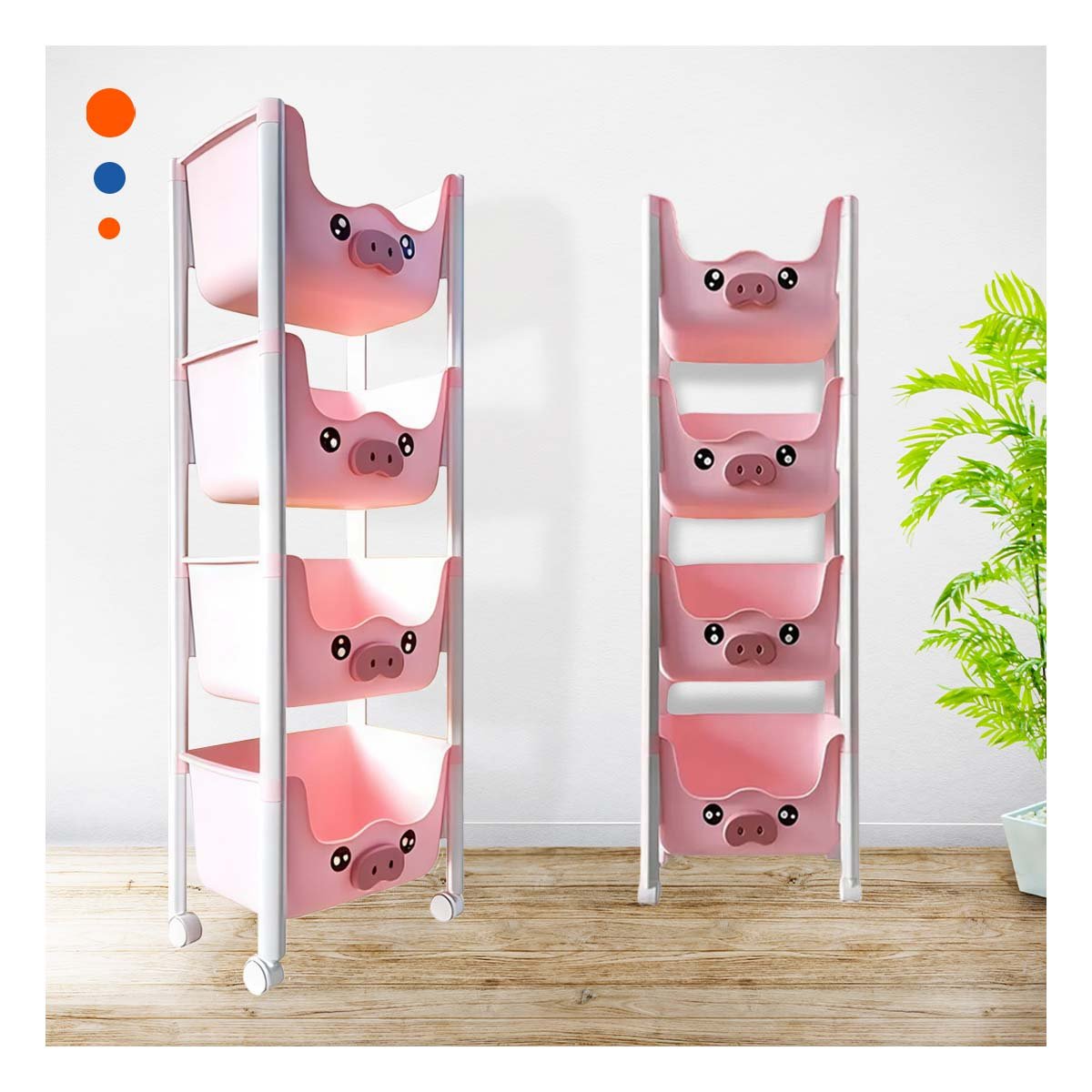 ESTANTE INFANTIL DE VARIOS NIVELES CON DISENO DE CHANCHO PARA JUEGOS YPAPEL REGALO - 5