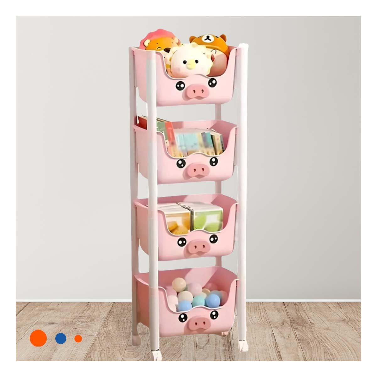 PACK4 RACK INFANTIL PRACTICO CON VARIOS NIVELES PARA ORDENAR - 2