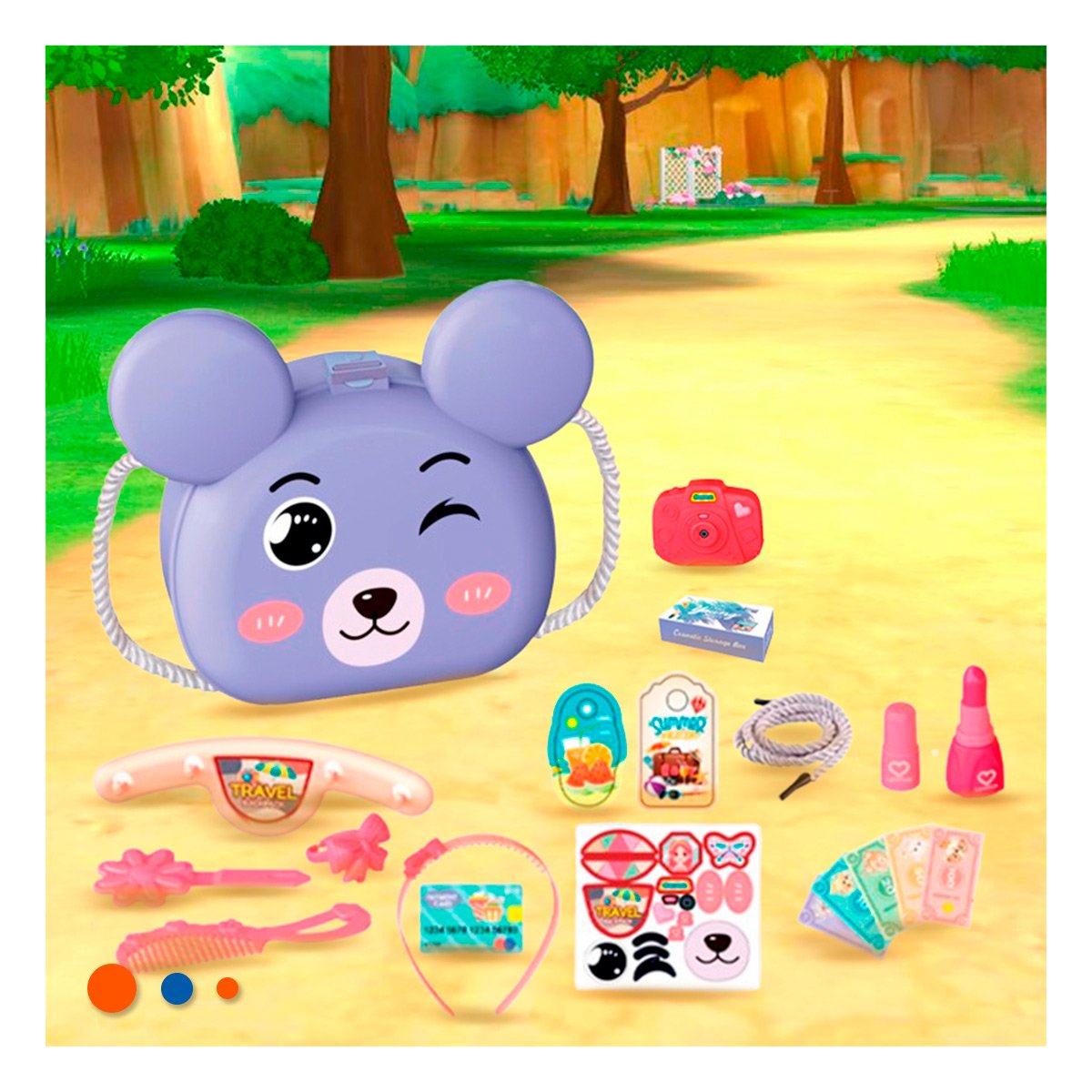 PACK6 BOLSO CON OREJAS CON SET PARA VIAJE Y+REGALO STICKERS - 3