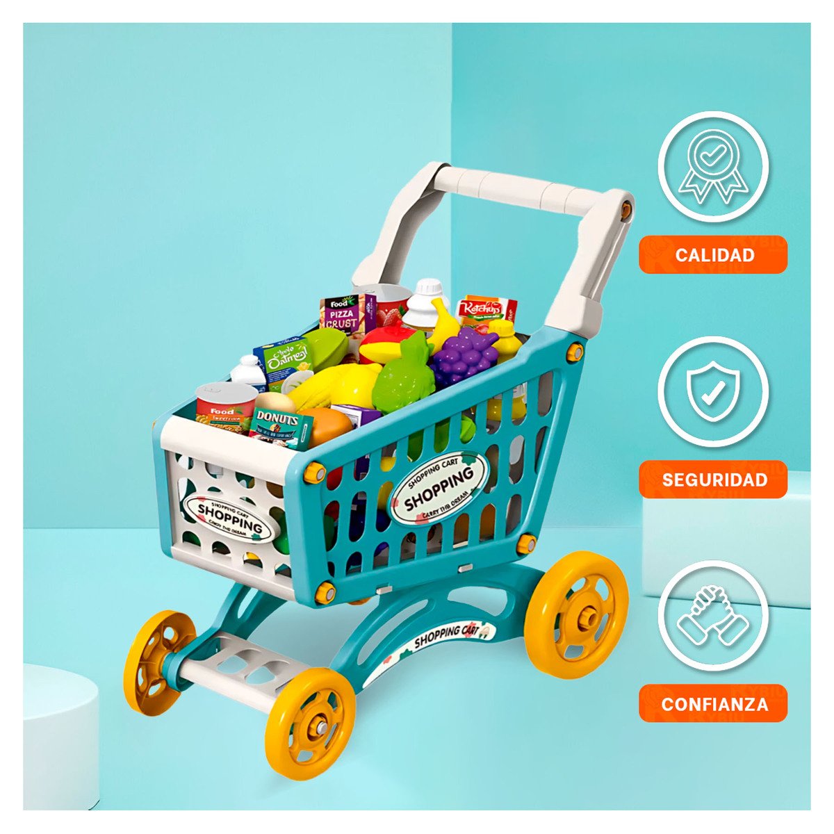 CARRITO DE SUPERMERCADO DE JUGUETE PARA NINOS CON ACCESORIOS - 1