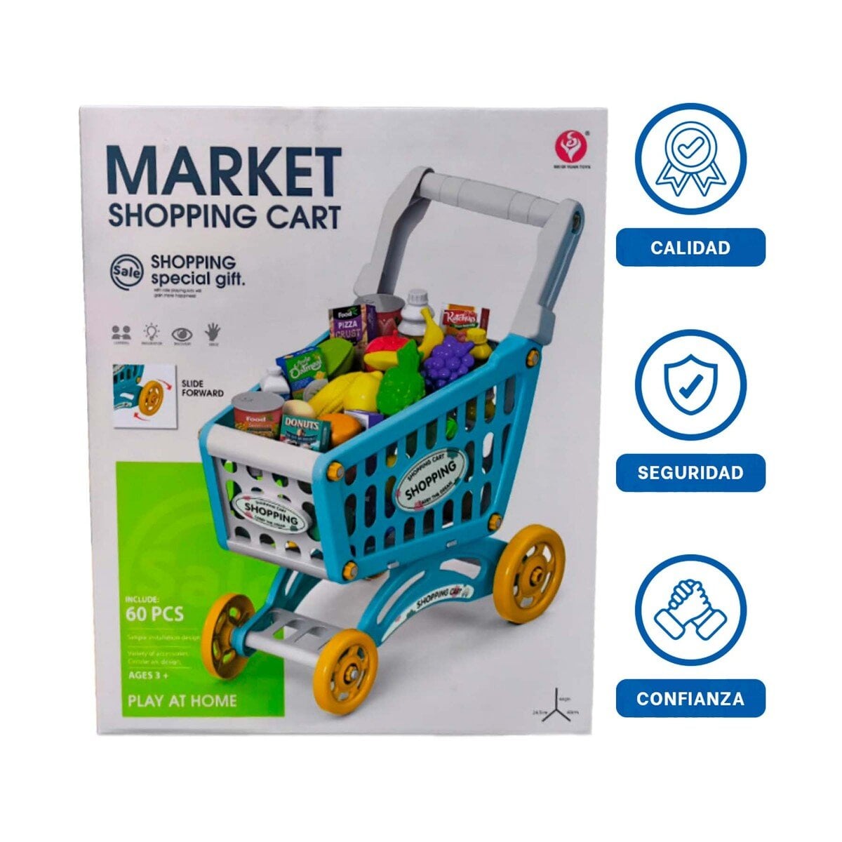 CARRITO DE SUPERMERCADO DE JUGUETE PARA NINOS CON ACCESORIOS - 2