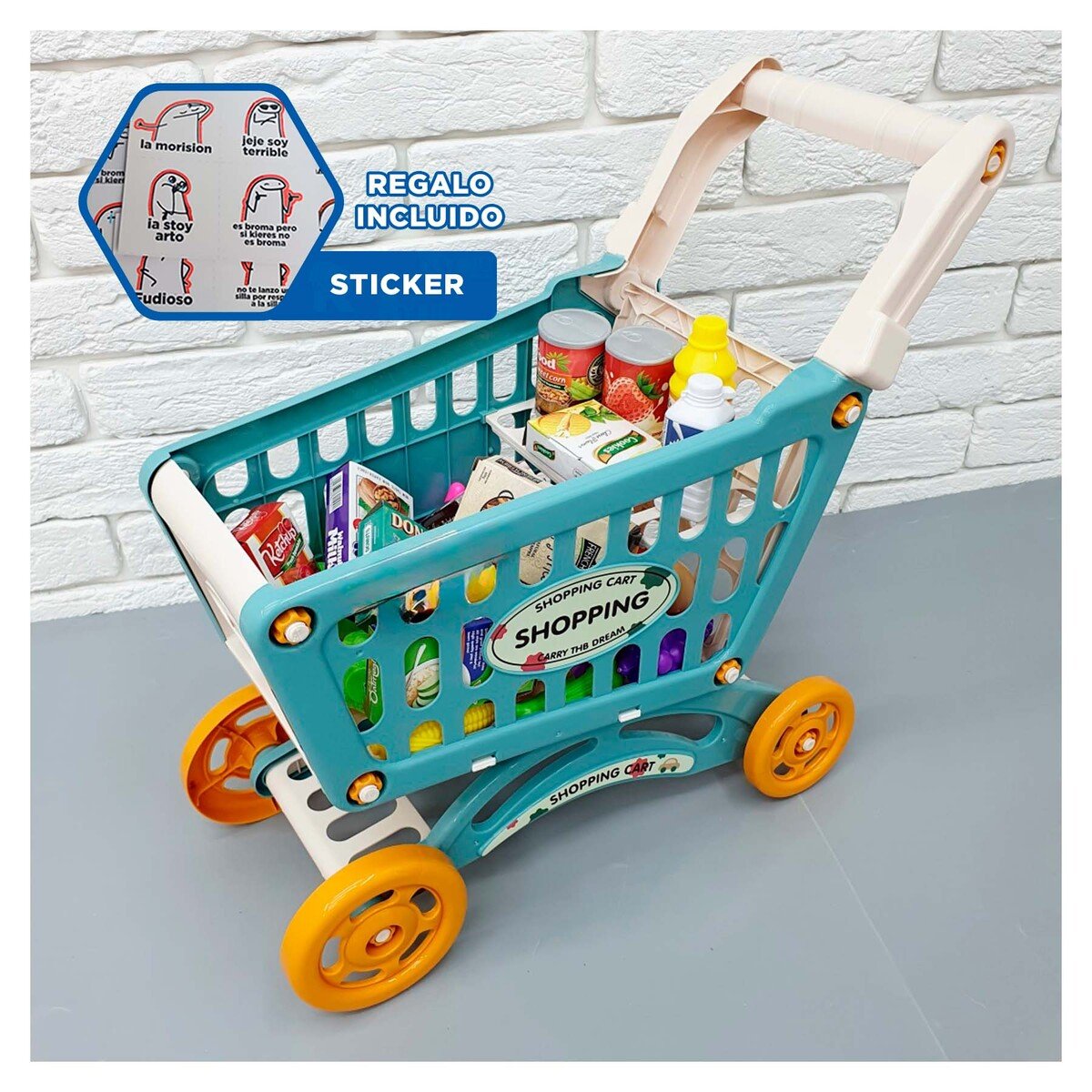 CARRITO DE COMPRAS INFANTIL Y ACCESORIOS Y+REGALO STICKERS - 1