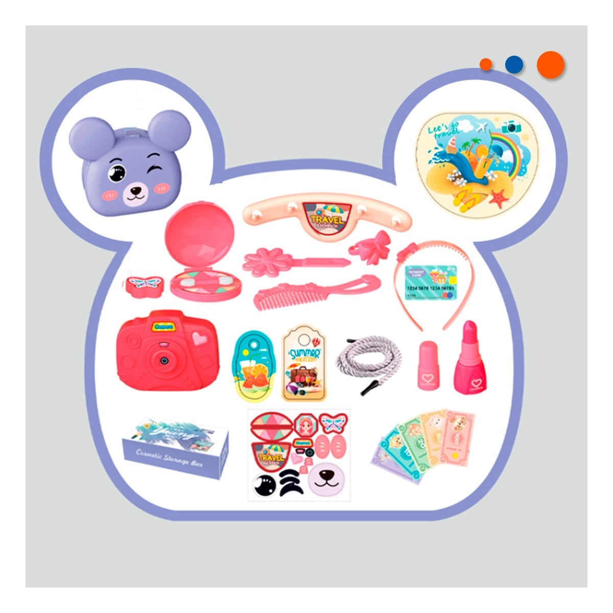 MOCHILA INFANTIL CON OREJITAS PARA JUEGO DIARIO Y ACCESORIOS DE VIAJE YREGALO STICKER - 5