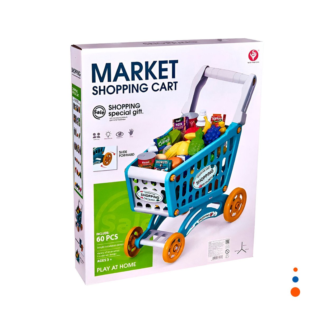 PACK4 JUGUETE CARRITO DE COMPRAS PARA NINOS CON 60 PZS - 3