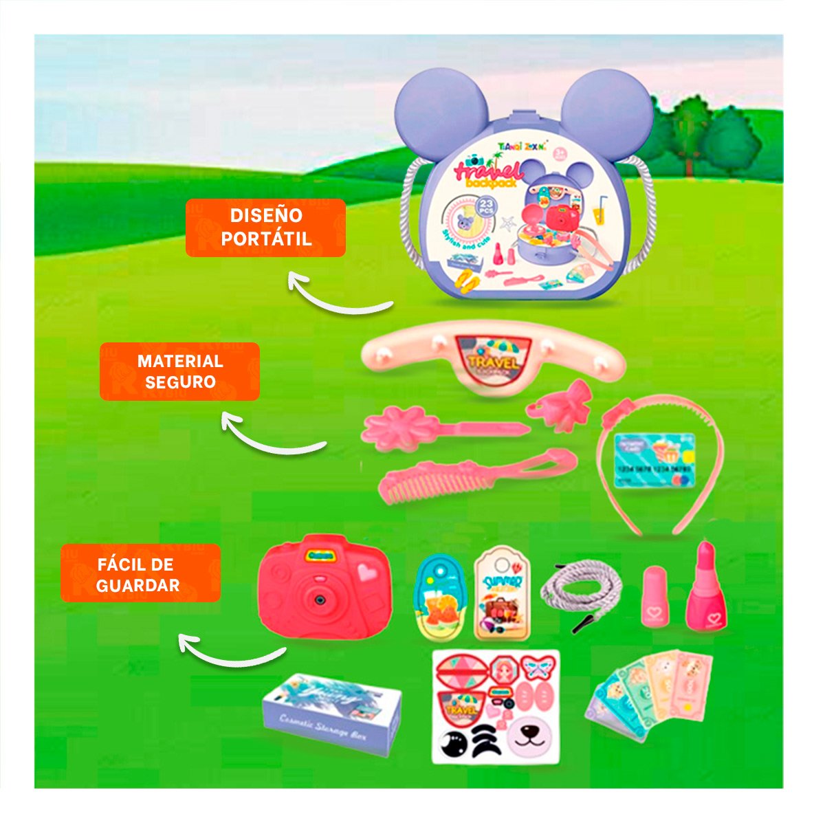 PACK12 BOLSO DE DISEÑO OSO PARA NINAS DE COLOR LILA - 5