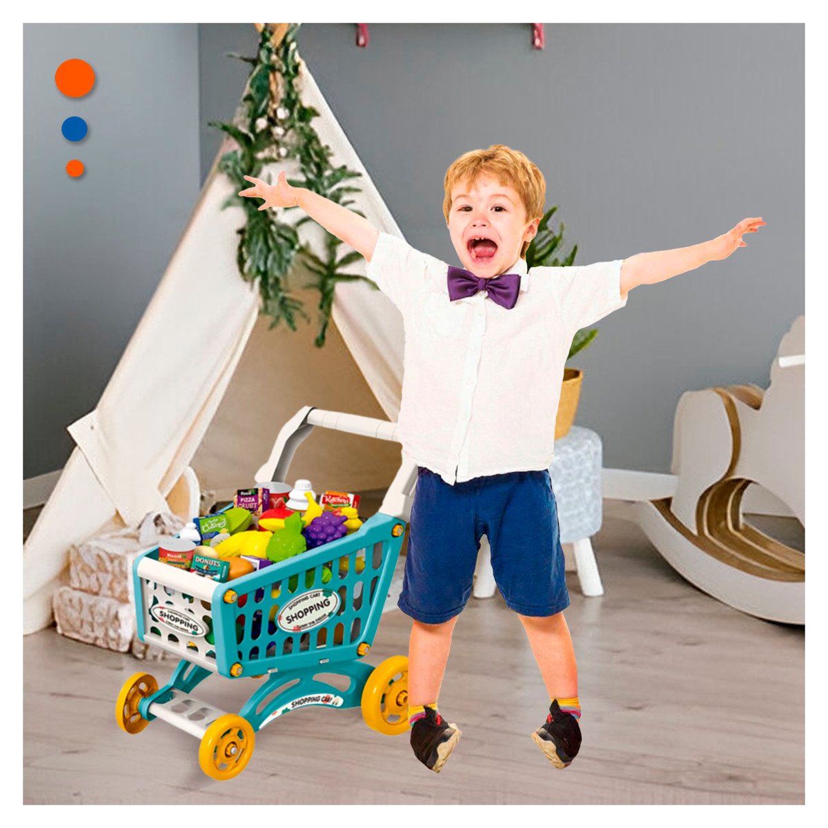 PACK6 JUGUETE CARRITOS DE COMPRAS DE MIN I VERDURAS 60 PZS - 3