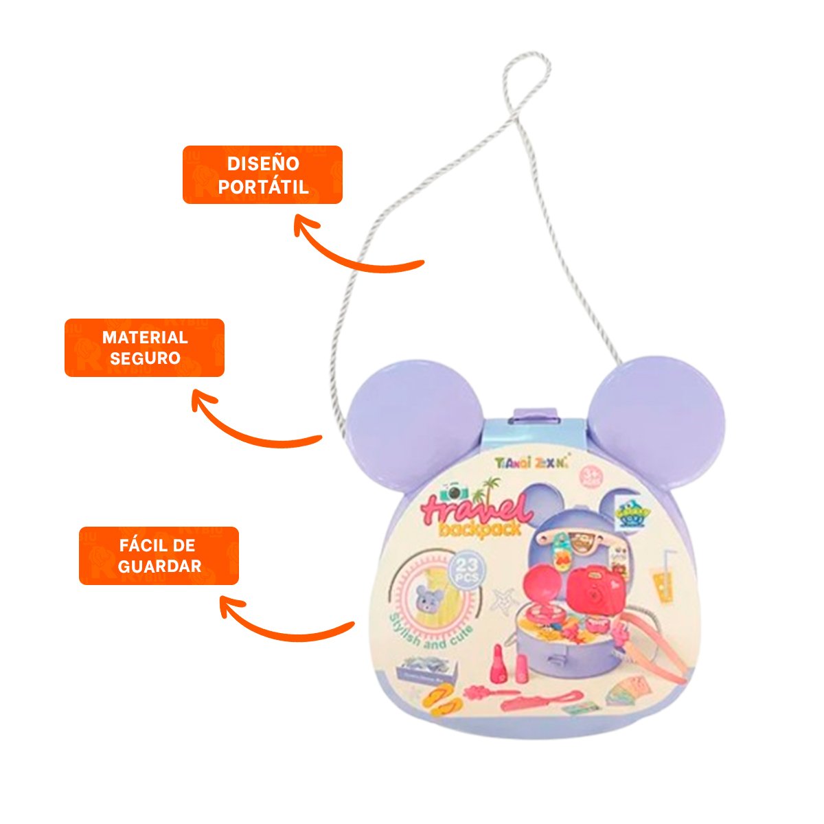 PACK12 BOLSO DE BELLEZA KID Y ACCESORIOS Y+PAPEL DE REGALO - 2