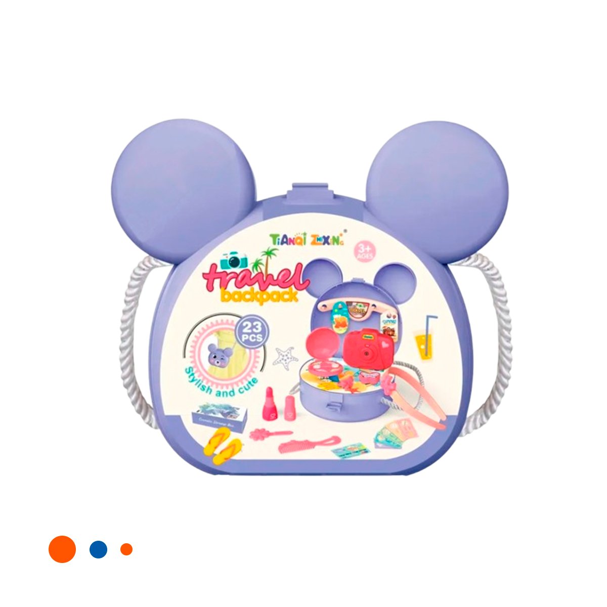 ESTUCHE INFANTIL CON OREJITAS PARA JUEGO DIARIO Y ACCESORIOS DE VIAJE YLIGAS REGALO - 3
