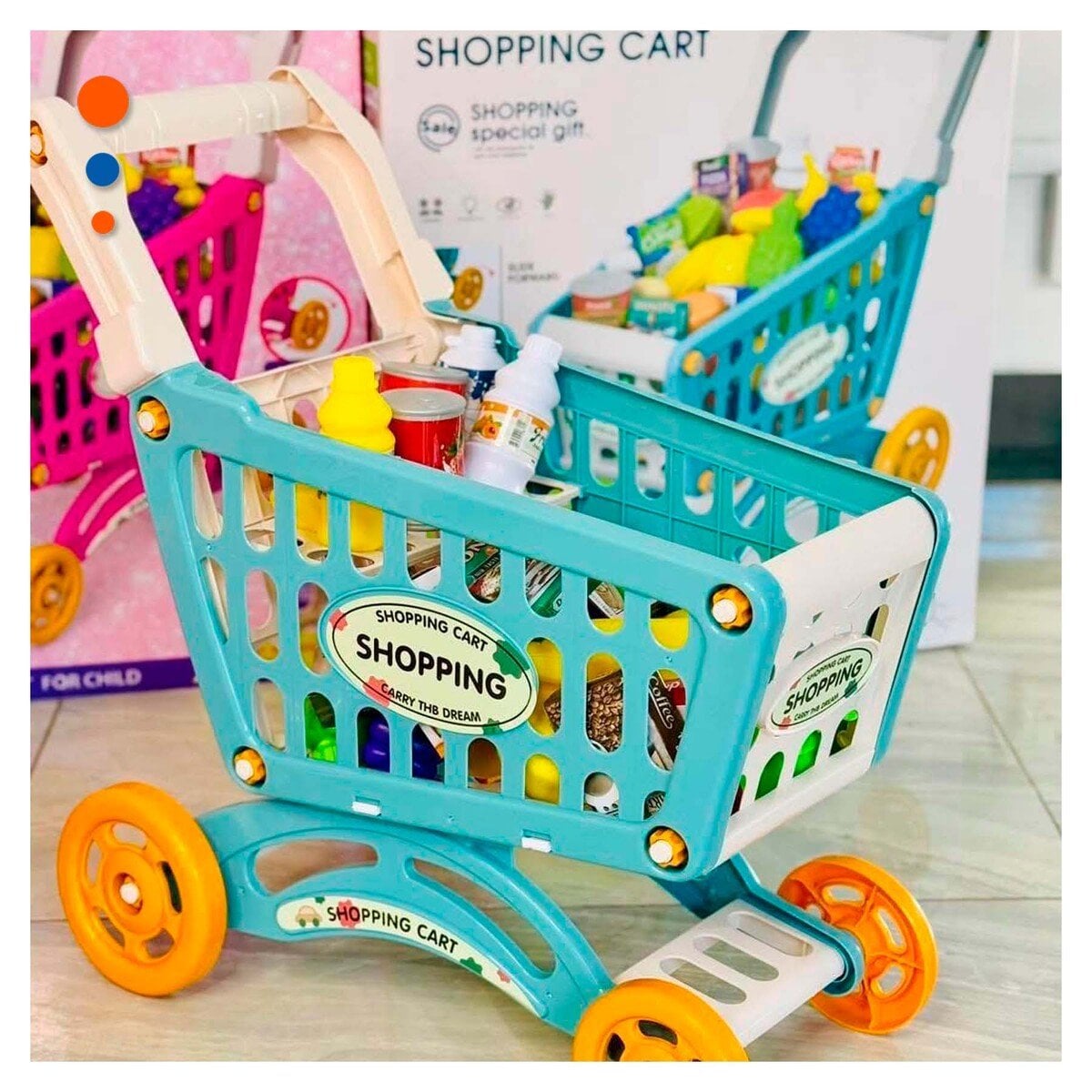 PACK2 CARRITO DE JUGUETE CON KIT DE COMPRAS DE SUPERMERCADO - 3