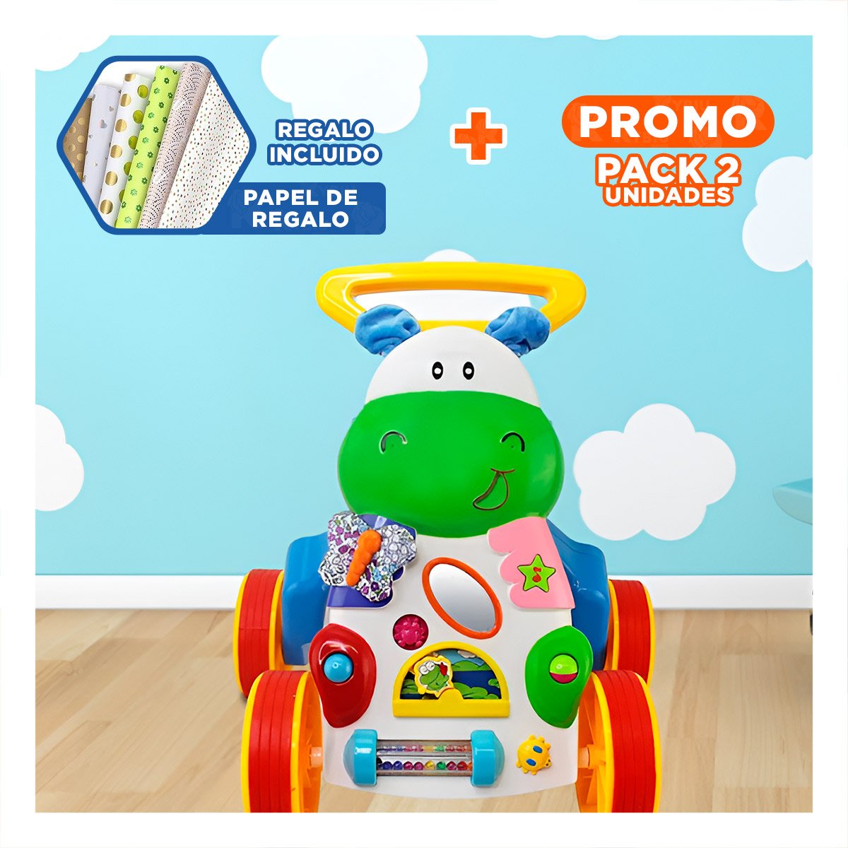 PACK2 ANDADOR PARA APRENDER A CAMINAR Y+PAPEL DE REGALO - 1