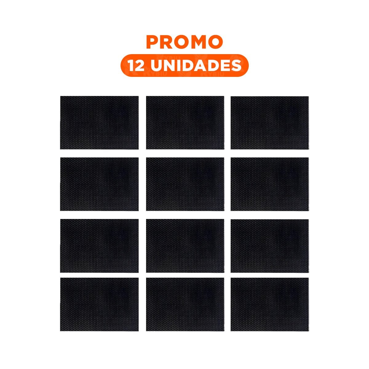 PACK12 CONTENEDOR DE MESA INDIVIDUALES RECTANGULARES NEGRO 6 PIEZAS Y+REGALO STICKER - 1