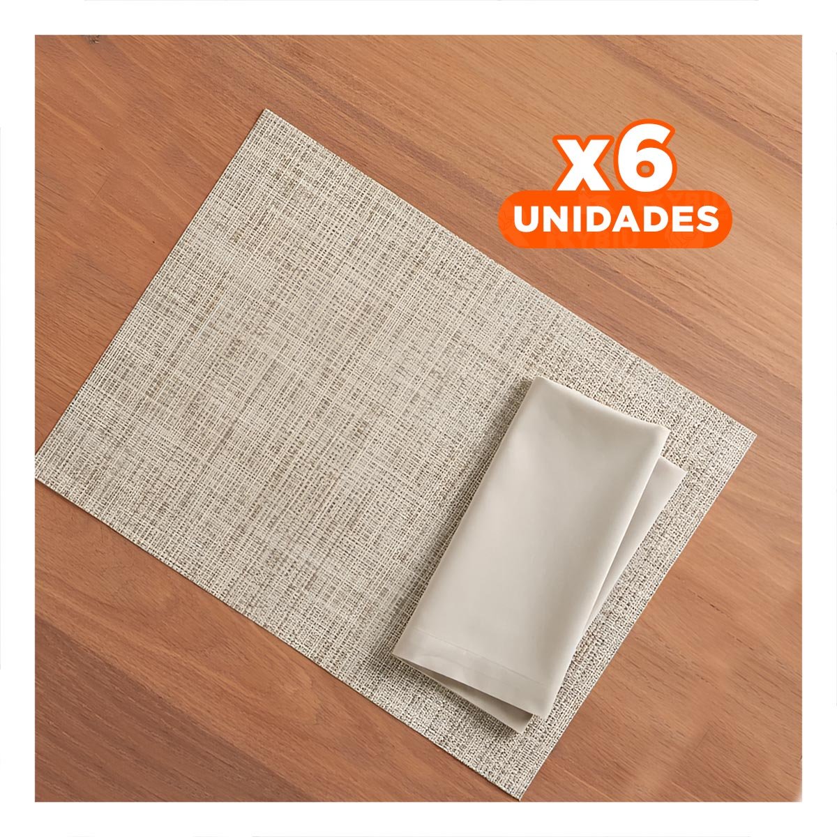 PACK6 CONTENEDOR DE MESA INDIVIDUALES MOSTAZA JASPEADO 6 PIEZAS RESISTENTE Y+REGALO STICKER - 1