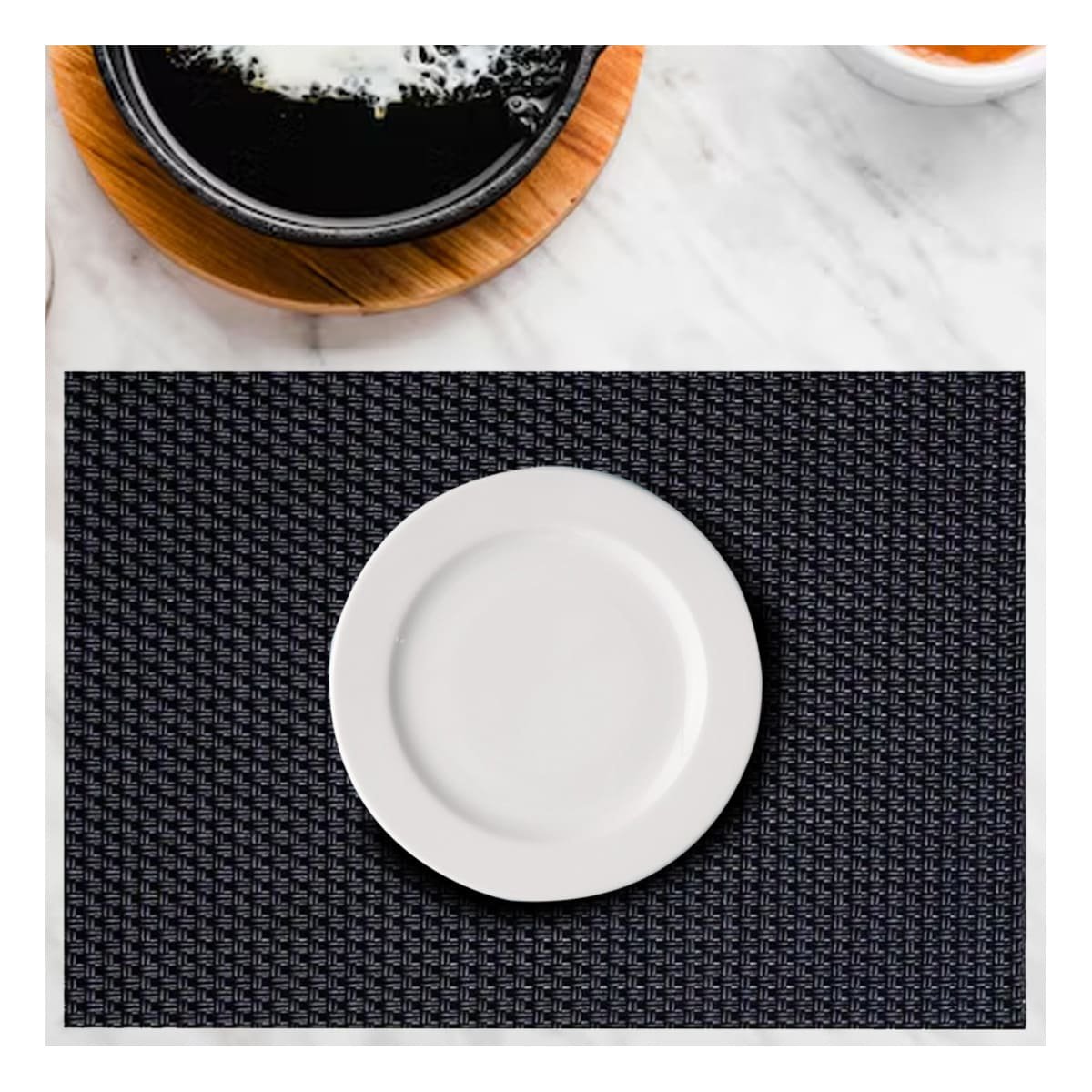 PACK12 CONTENEDOR DE MESA INDIVIDUALES RECTANGULARES NEGRO FACIL DE USAR Y+PAPEL REGALO - 3