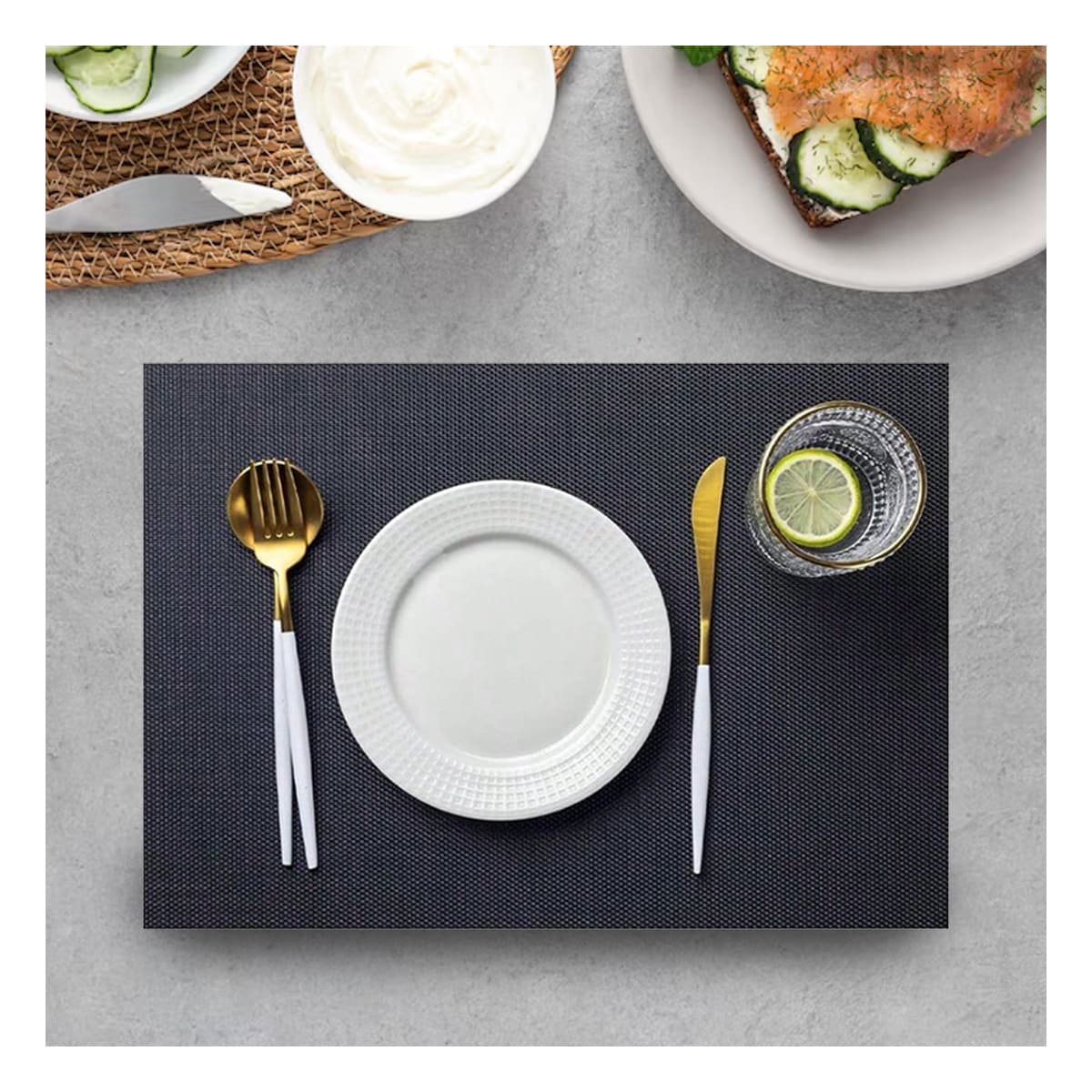 PACK12 CONTENEDOR DE MESA INDIVIDUALES RECTANGULARES NEGRO 6 PIEZAS SEGURA Y PRACTICA - 3