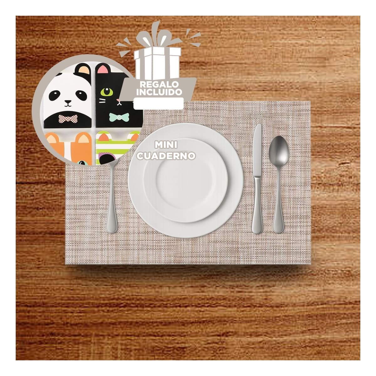 INDIVIDUALES DE MESA MOSTAZA JASPEADO 6 PIEZAS SEGURA Y ANTIIMPACTO Y+PAPEL REGALO - 3