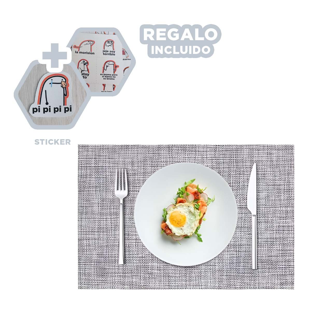INDIVIDUALES DE MESA PLOMO JASPEADO 6 PIEZAS FACIL DE LIMPIAR Y ORGANIZADA Y+REGALO STICKER - 1