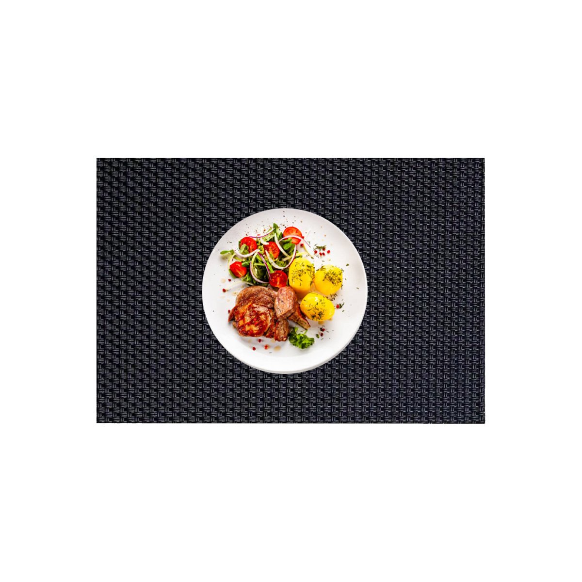 PACK6 CONTENEDOR DE MESA INDIVIDUALES RECTANGULARES NEGRO 6 PIEZAS RESISTENTE Y+REGALO STICKER - 2