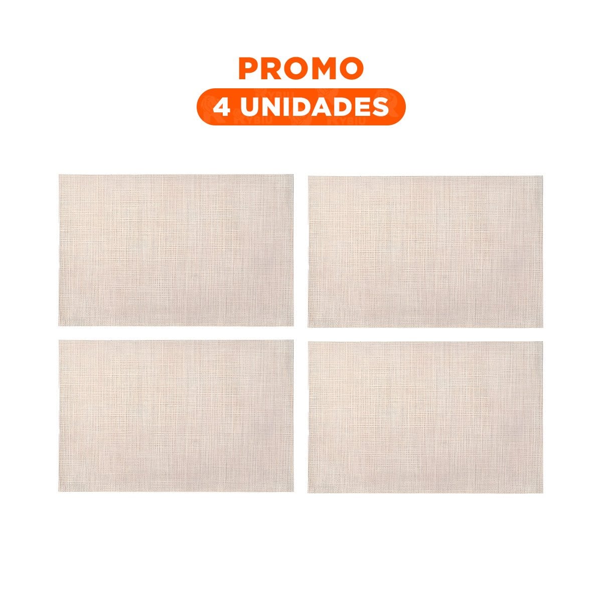 PACK4 SET DE MESA INDIVIDUALES BEIGE 6 PIEZAS FACIL DE USAR Y+REGALO STICKER - 1