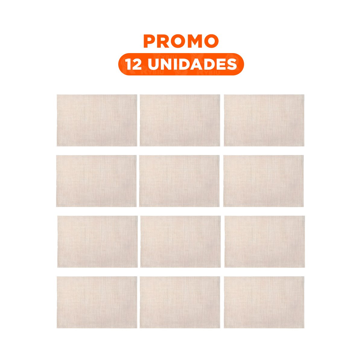 PACK12 CONTENEDOR DE MESA INDIVIDUALES BEIGE 6 PIEZAS ANTIIMPACTO Y SEGURA Y+REGALO STICKER - 1