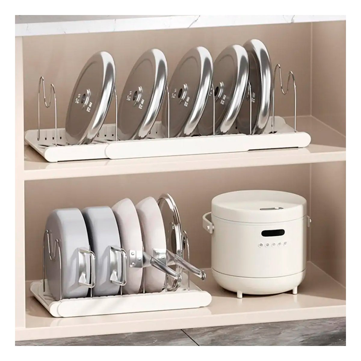 PACK2 BANDEJA PROTECTOR PARA MESA Y GUARDADO DE OLLAS TAPAS Y SARTENES BLANCO Y+PAPEL REGALO - 5