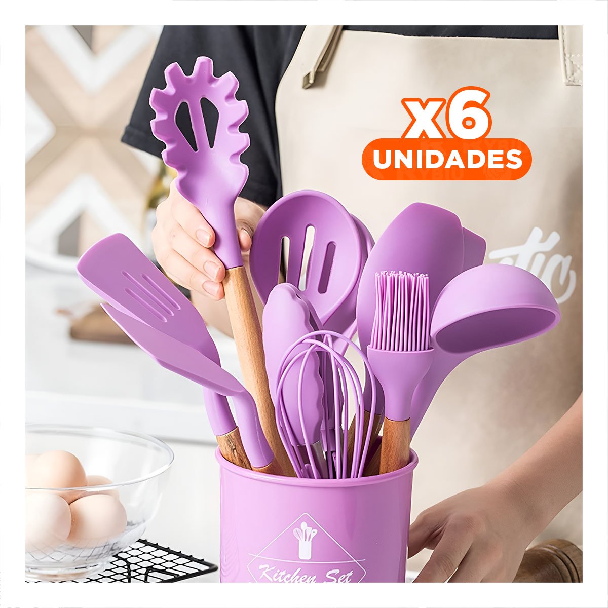 PACK6 JUEGO DE REPOSTERIA UTENSILIOS DE SILICONA FLEXIBLES Y SEGUROS Y+REGALO STICKER - 1