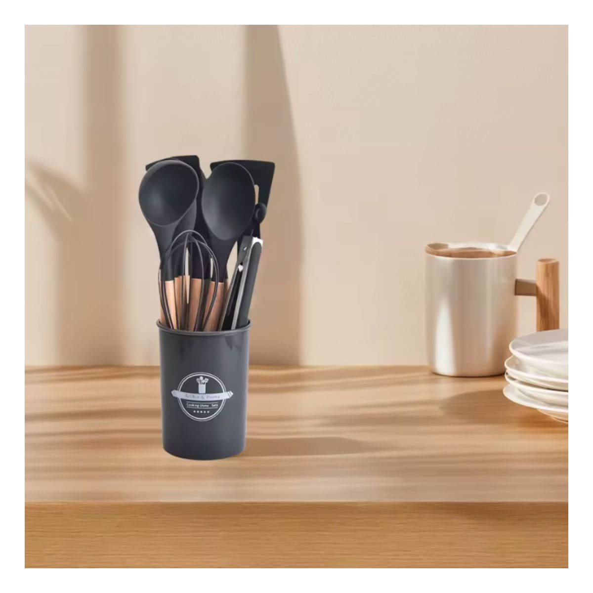 PACK6 JUEGO DE REPOSTERIA UTENSILIOS DE SILICONA NEGRO FLEXIBLES Y SEGUROS Y+REGALO STICKER - 5