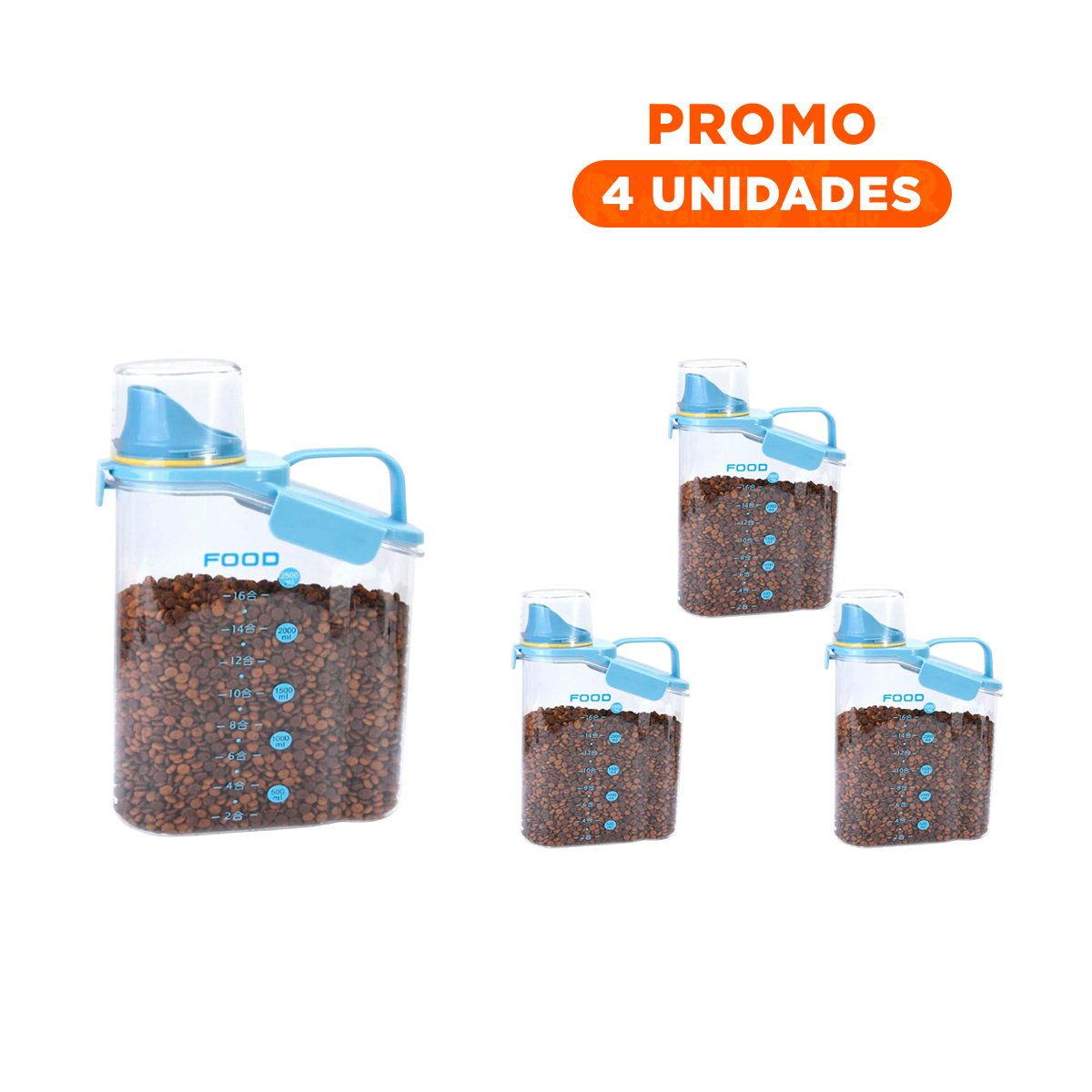 PACK4 DISPENSADOR CON BOQUILLA TAPA Y ASA 2.5L PRACTICO PARA ALMACENAR BEBIDAS Y+REGALO STICKER - 1