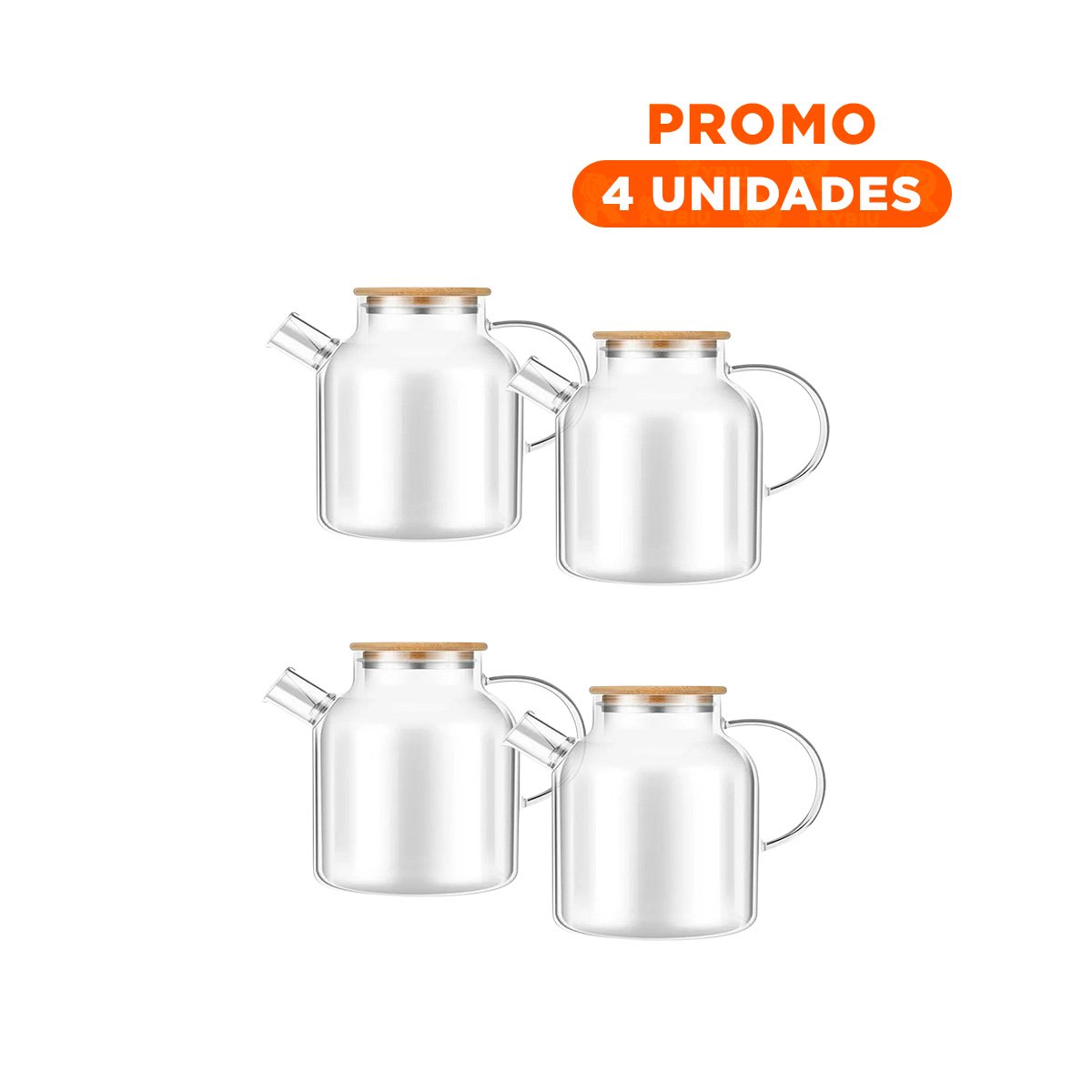 PACK4 DISPENSADOR DE VIDRIO 1.8L CON TAPA DE MADERA Y FILTRO PERFECTO Y+REGALO STICKER - 1