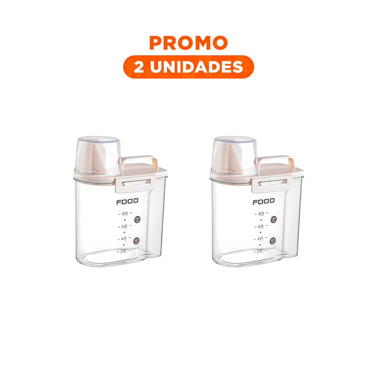 PACK2 OBJETO DE COCINA CON BOQUILLA TAPA Y ASA DE 1L EN COLOR CREMA - 1