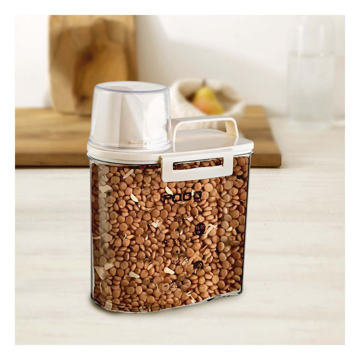 PACK2 OBJETO DE COCINA CON BOQUILLA TAPA Y ASA DE 1L EN COLOR CREMA - 5