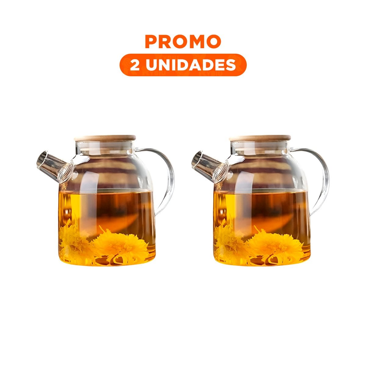 PACK2 DISPENSADOR DE VIDRIO 1.5L CON TAPA DE MADERA Y FILTRO EN PICO FACIL DE USAR - 1