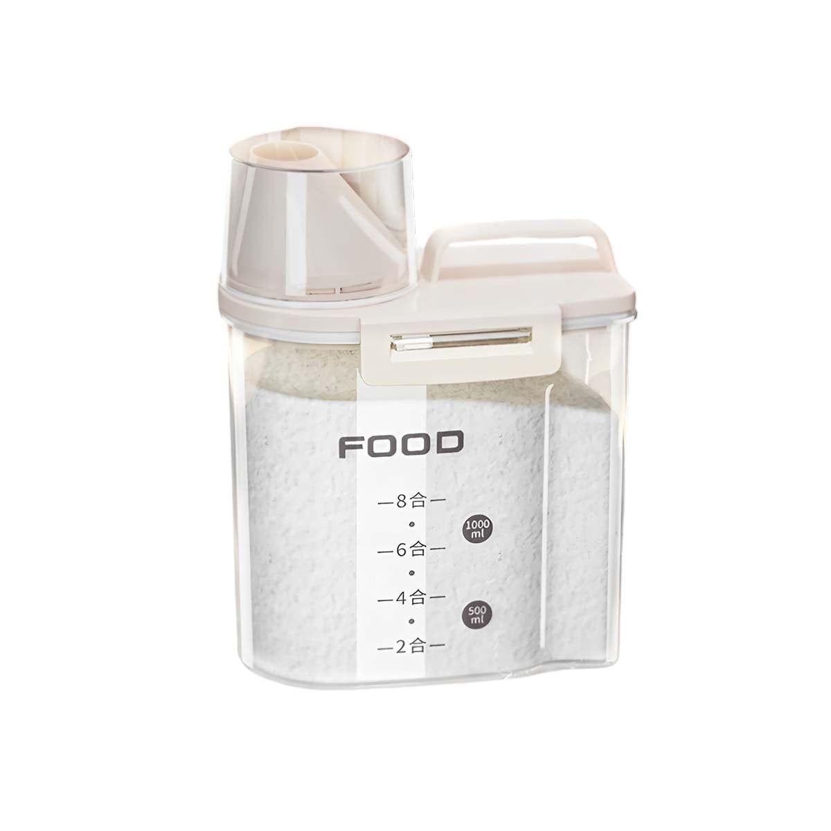 DISPENSADOR DE VERTIDO CON BOQUILLA TAPA Y ASA DE 1L EN COLOR CREMA SEGURO Y+PAPEL REGALO - 1