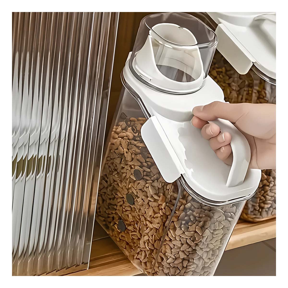 DISPENSADOR DE VERTIDO CON BOQUILLA TAPA Y ASA DE 1L EN COLOR CREMA SEGURO Y+PAPEL REGALO - 2