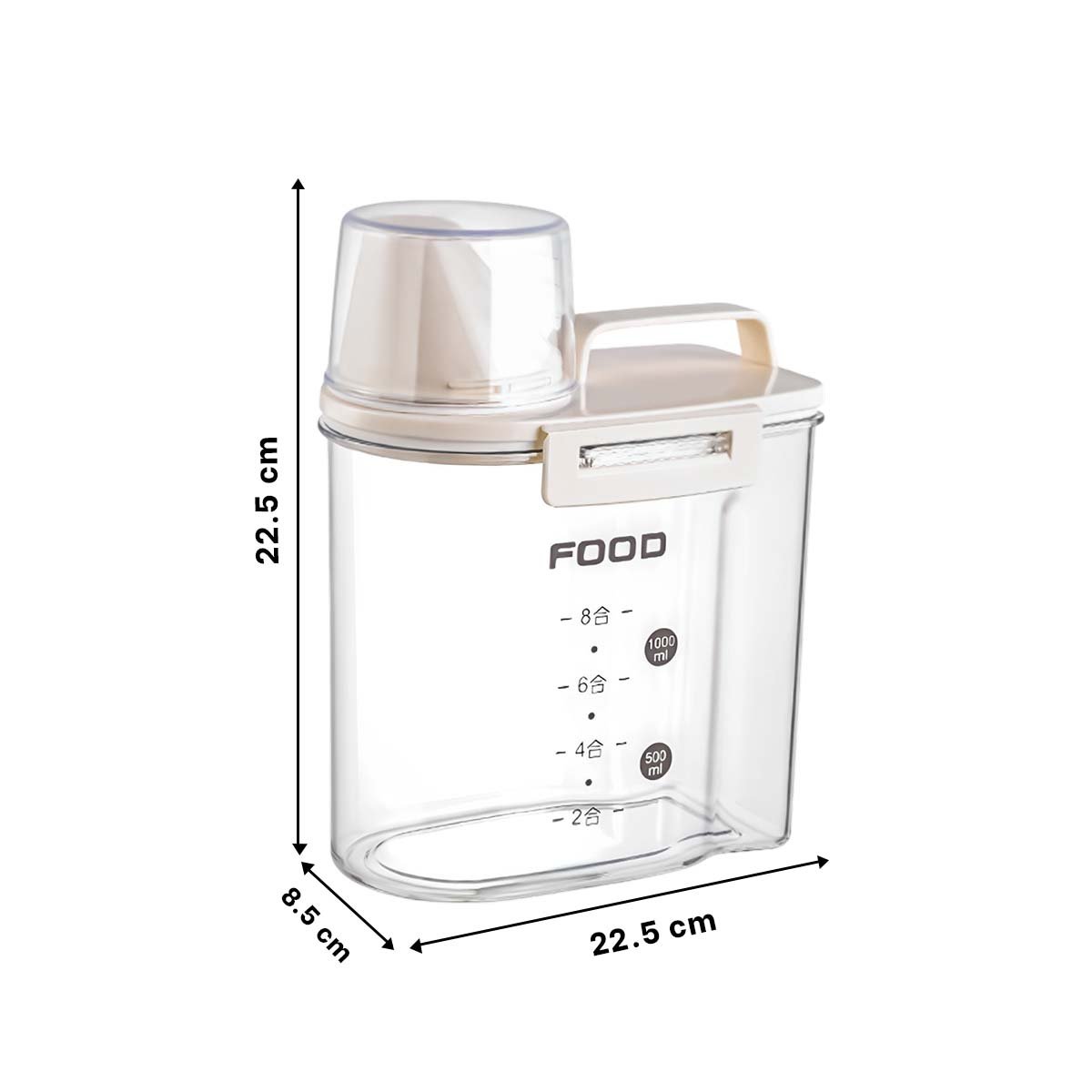 DISPENSADOR DE VERTIDO CON BOQUILLA TAPA Y ASA DE 1L EN COLOR CREMA SEGURO Y+PAPEL REGALO - 4