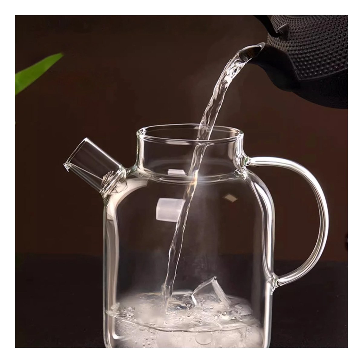 PACK2 DISPENSADOR DE VIDRIO 1.5L CON TAPA DE MADERA Y FILTRO EN PICO DURABLE Y+REGALO STICKER - 3