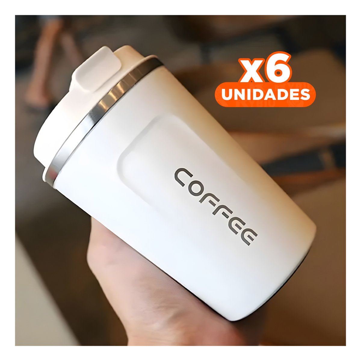 PACK6 TERMO FUNCIONAL DIGITAL 510ML BLANCO CON ESTILO VERSATIL Y+REGALO STICKER - 1