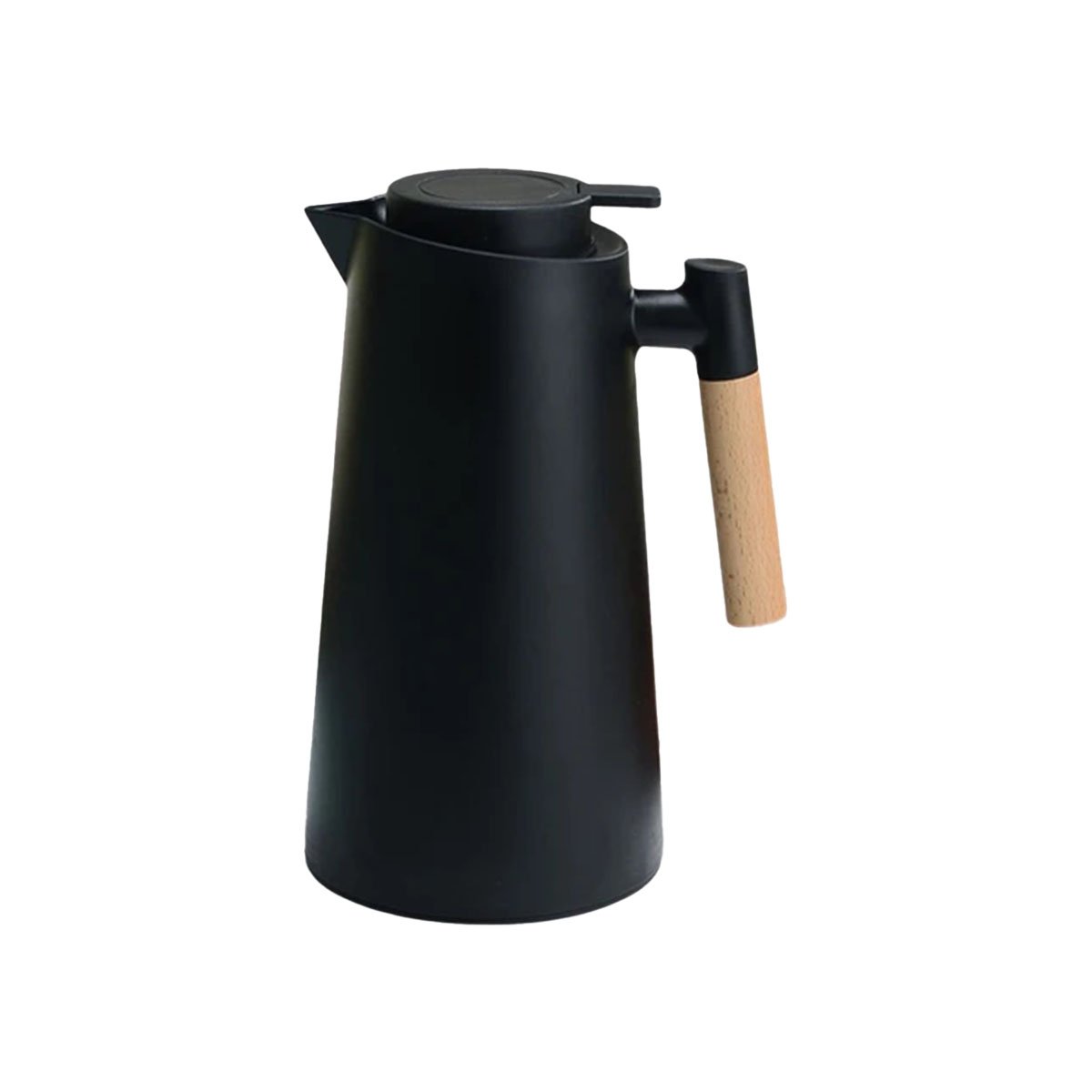 PACK2 BOTELLA TERMO 1L COLOR NEGRO CON MANGO DE MADERA LIGERA Y DURABLE Y+REGALO STICKER - 2