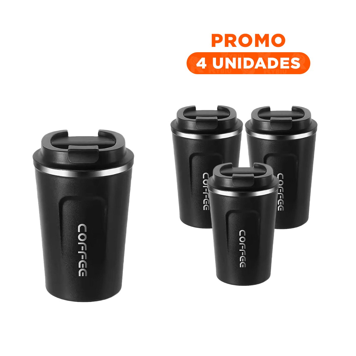PACK4 RECIPIENTE CON PANTALLA NEGRO 510ML PARA HIDRATACION EN LA OFICINA Y+REGALO STICKER - 1