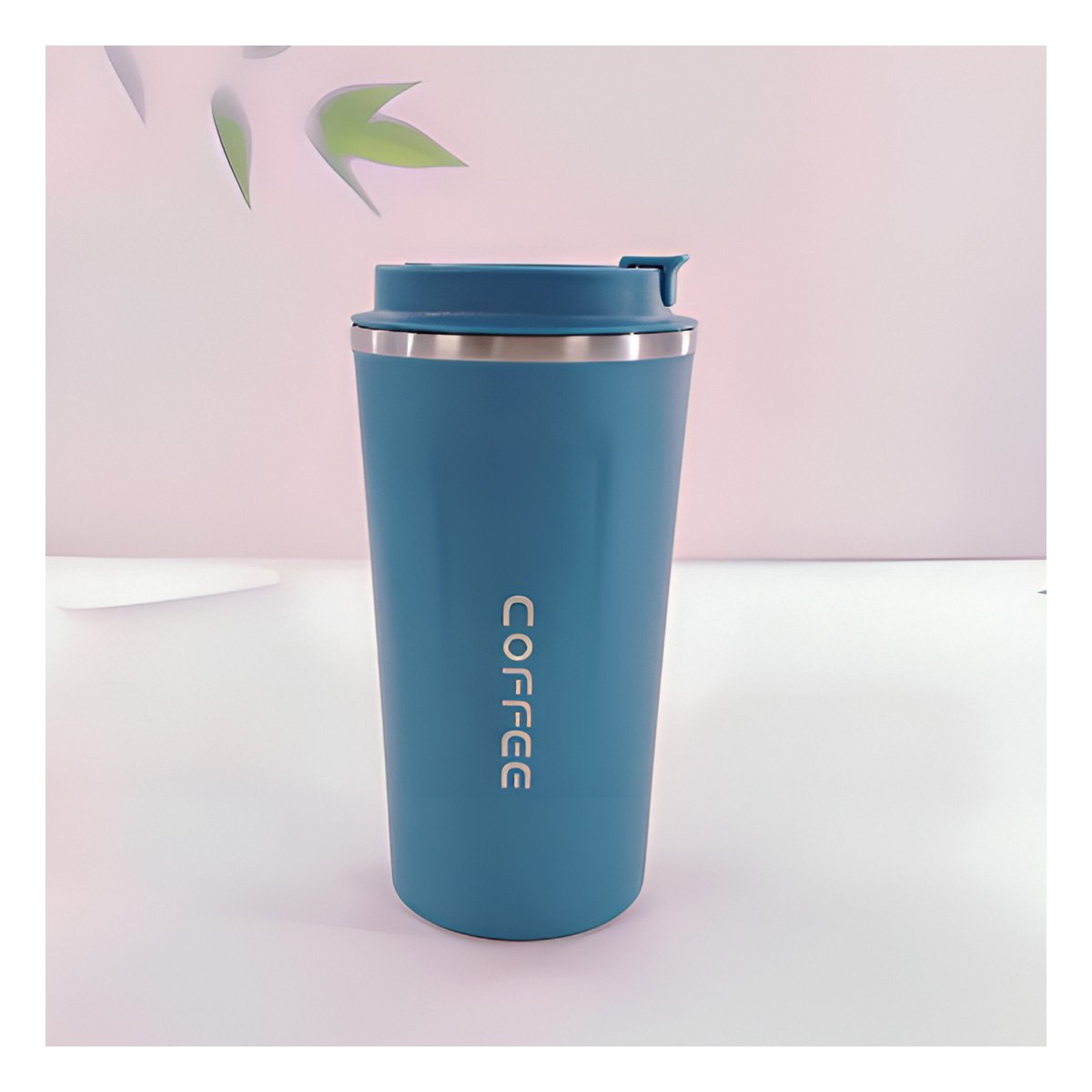 PACK2 VASO PORTATIL DIGITAL 510ML AZUL PETROLEO IDEAL PARA ESCRITORIO - 3