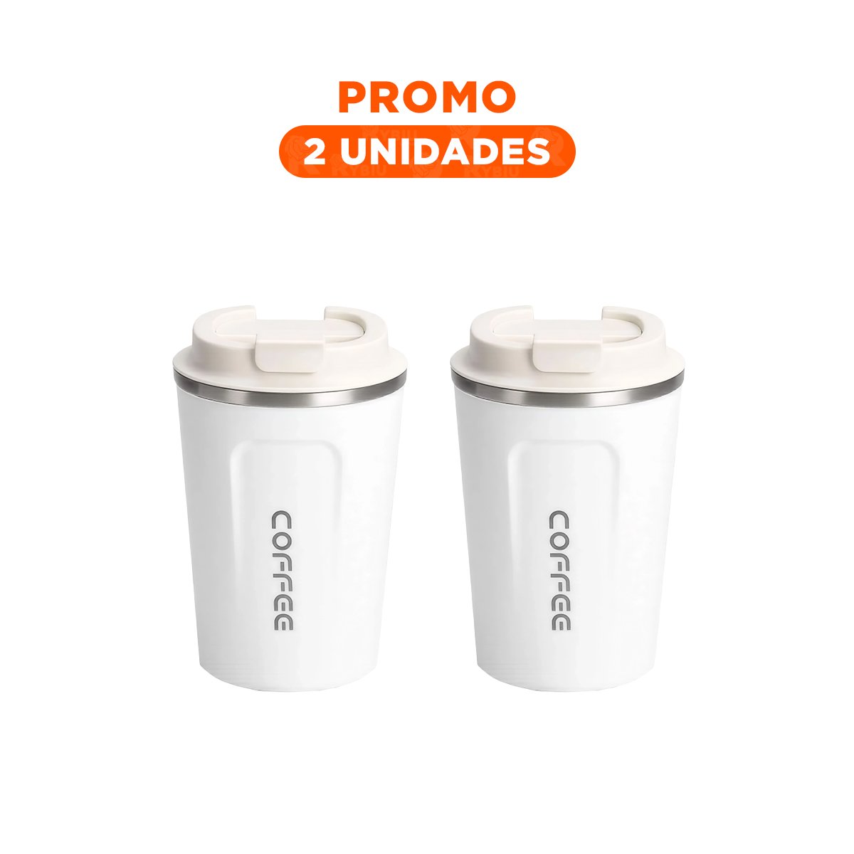 PACK2 TERMO ELEGANTE DIGITAL 510ML BLANCO CON FORMATO COMPACTO - 1