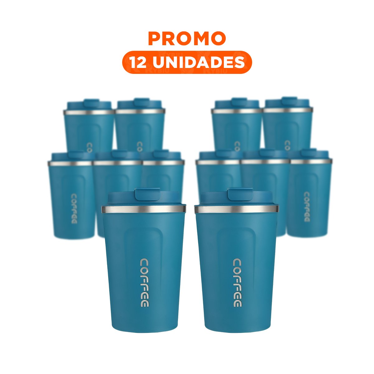 PACK12 RECIPIENTE DE USO DIARIO DIGITAL 510ML AZUL PETROLEO COMODO Y+REGALO STICKER - 1