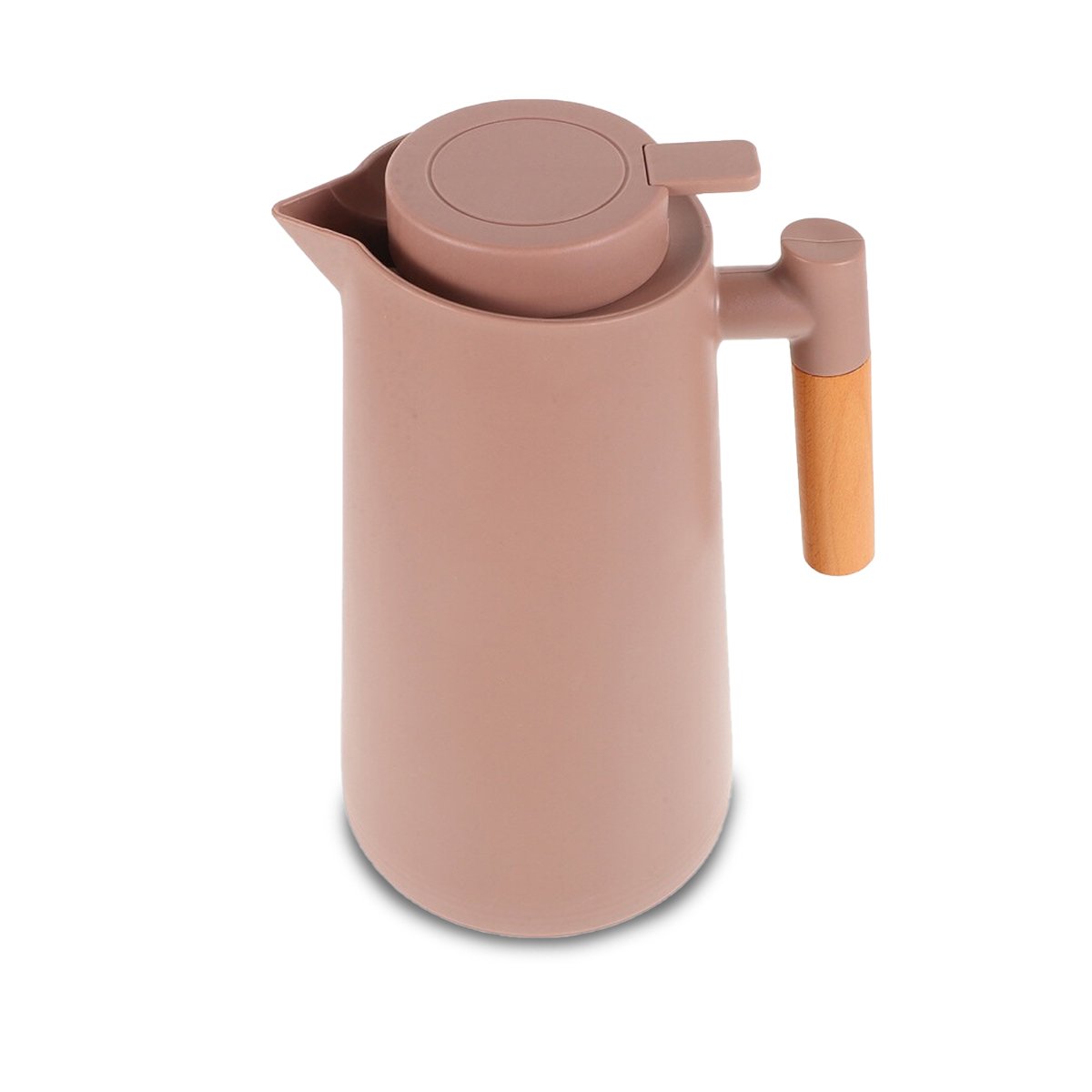 PACK4 CONTENEDOR TERMO 1L MARRON CLARO CON MANGO DE MADERA PERFECTO PARA VIAJES Y+PAPEL REGALO - 3