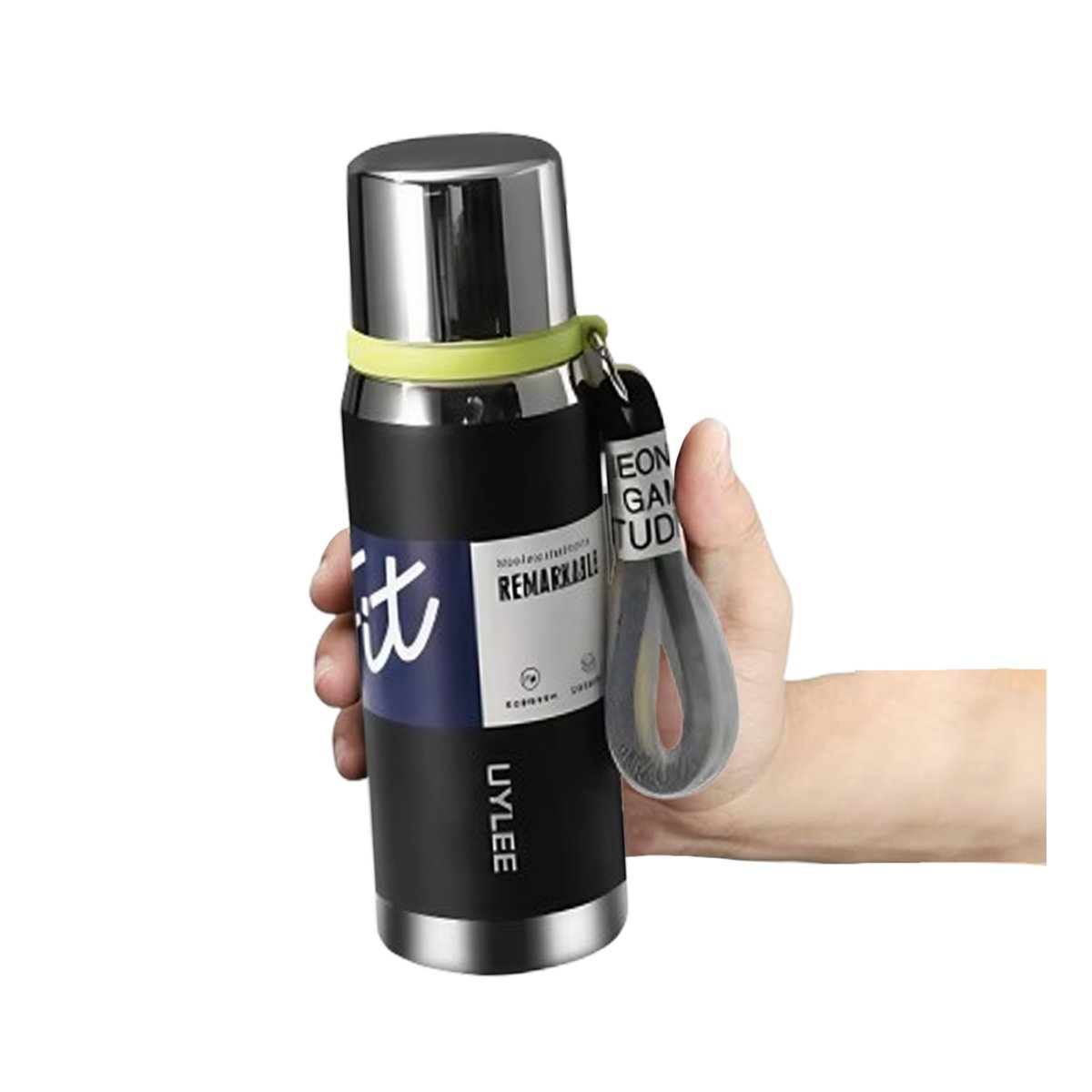 PACK4 ENVASE NEGRO 800ML CON TAPA SEGURA PARA CAFÉ TÉ Y BEBIDAS CALIENTES Y+PAPEL REGALO - 3