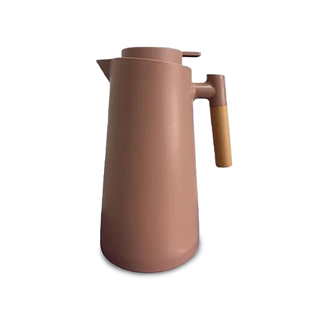 PACK2 ENVASE TERMO 1L MARRON CLARO CON MANGO DE MADERA RESISTENTE PARA HOGAR Y+REGALO STICKER - 2