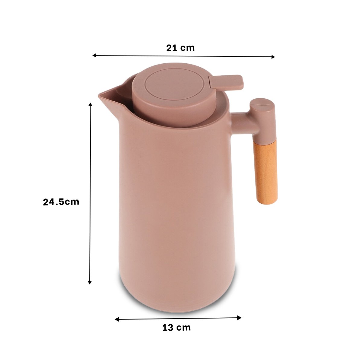 PACK2 BOTELLA TERMO 1L MARRON CLARO CON MANGO DE MADERA LIGERA Y PRACTICA Y+PAPEL REGALO - 4