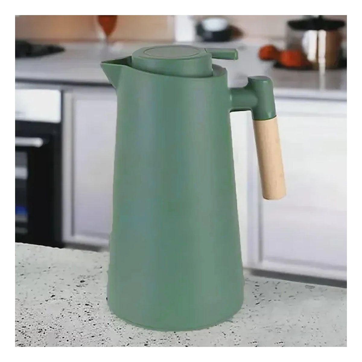 PACK2 BOTELLA TERMO 1L VERDE AGUA CON MANGO DE MADERA LIGERA Y PRACTICA Y+PAPEL REGALO - 5