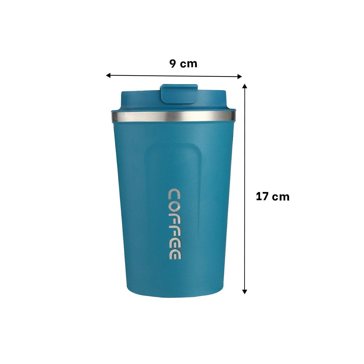 PACK2 TAZA PORTATIL DIGITAL 510ML AZUL PETROLEO PRACTICA PARA SALIDAS Y+REGALO STICKER - 4