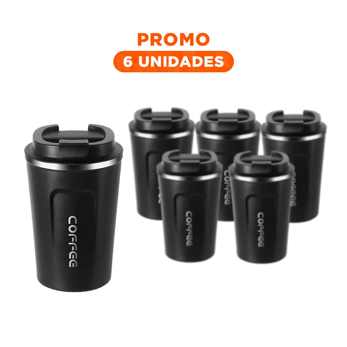 PACK6 TAZA CON INDICADOR NEGRO 510ML SENCILLA DE USAR - 1