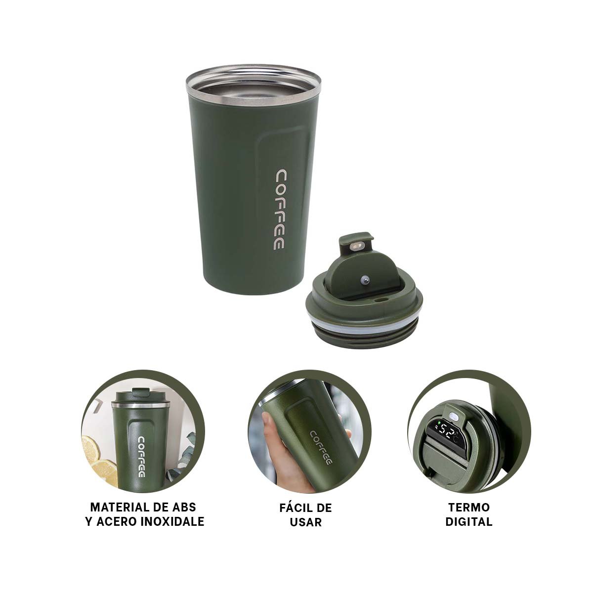 VASO DIGITAL 510ML VERDE PETROLEO CON TAPA SEGURA ANTIDERRAME - 3