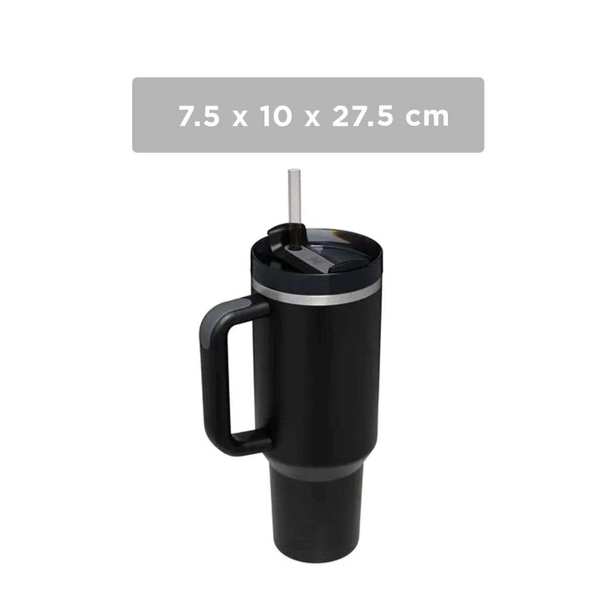 PACK12 TAZA 1200ML EN COLOR NEGRO CON SORBETE PRACTICO Y ASA RESISTENTE EN ABS Y ACERO - 4